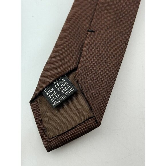 VTG ASSORTED LOT OF 3 - Brown Silk & Viscose Ties Made in Italy Retro Classic - Picture 12 of 12